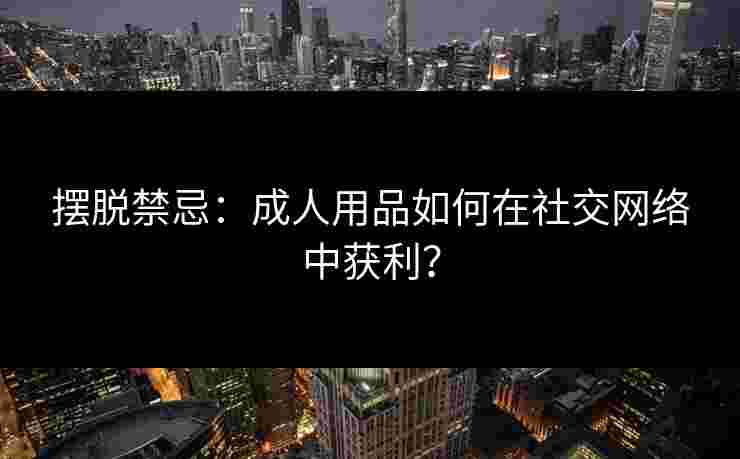 摆脱禁忌:成人用品如何在社交网络中获利?
