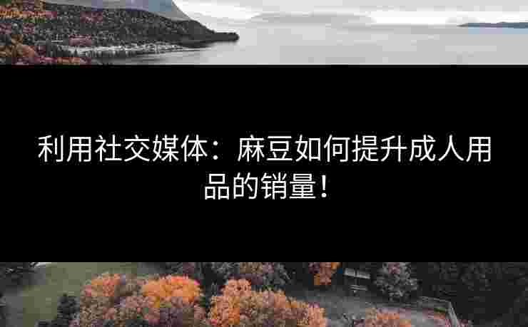 利用社交媒体:麻豆如何提升成人用品的销量!